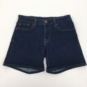 Levis Dark Wash Denim Shorts 6" Inseam Womens 27 Blue Jeans Casual Classic Basic